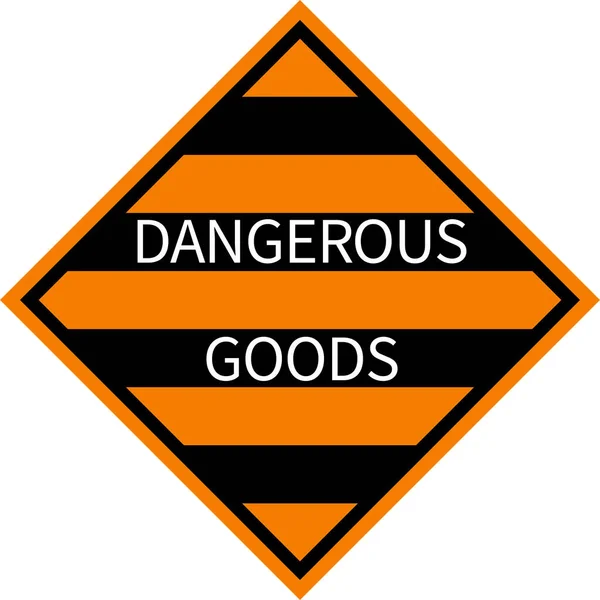 Dangerous Goods Sign Black Orange Stripes Background Labels Placards — Stock Vector