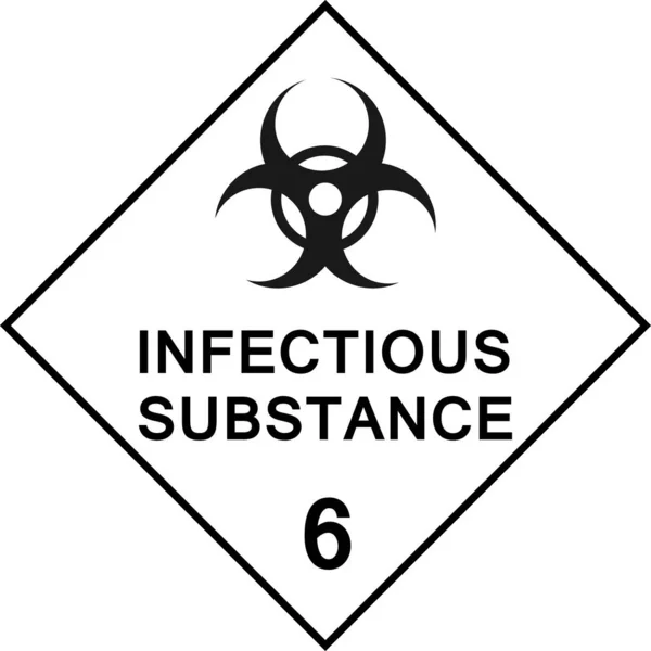 Infectious Substances Caution Sign Dangerous Goods Placards Class — Stock Vector