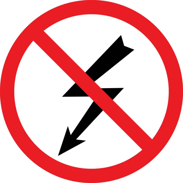 请勿在电气设备标牌上使用 红圈背景 — 图库矢量图片
