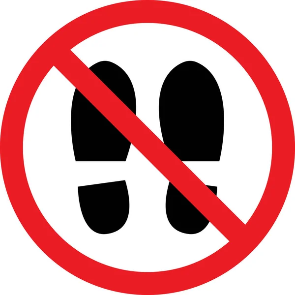 Remove Footwear Warning Sign Board Shoes Sandals Slippers Allowed Perfect — Stock Vector