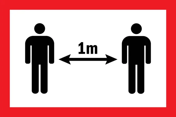 Metro Signo Distancia Social Medidas Seguridad Contra Propagación Del Coronavirus — Vector de stock