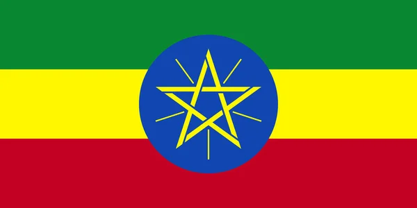 エチオピア国旗のグラフィックデザイン ビジネスコンセプト ステッカー ラベル ポスター 壁紙に最適 — ストックベクタ
