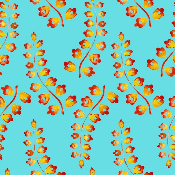 Watercolor seamless pattern with colorful leaves. Abstract background — Stock Photo, Image