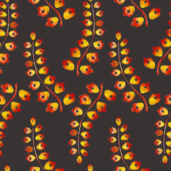 Watercolor seamless pattern with colorful leaves. Abstract background — Stock Photo, Image