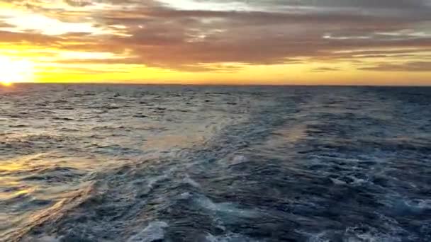 Tramonto Poppa Della Nave — Video Stock