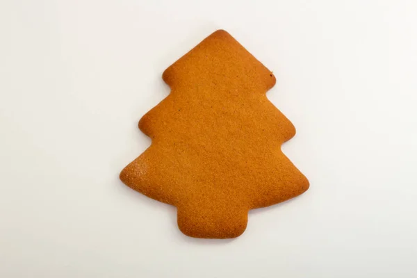 Biscoitos Árvore Natal Fundo Branco — Fotografia de Stock
