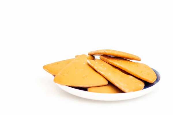 Kaas Cookies Een Witte Achtergrond — Stockfoto