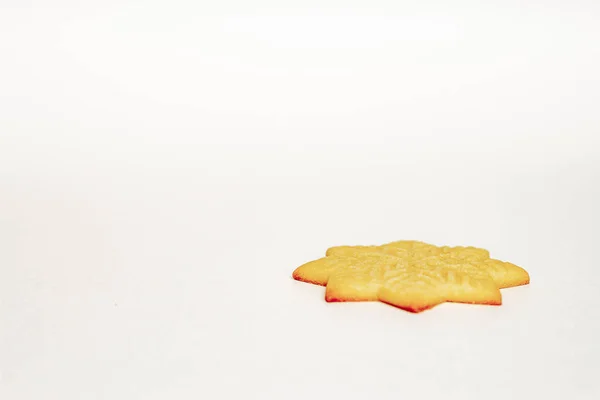 Cookie Snöflinga Vit Bakgrund — Stockfoto
