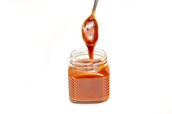 Caramel Jar White Background — Stock Photo, Image