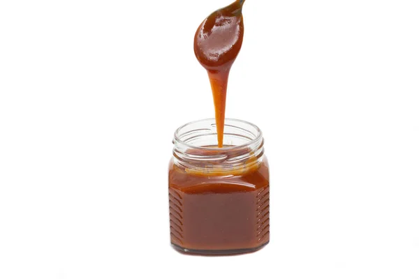 Caramel Jar White Background — Stock Photo, Image