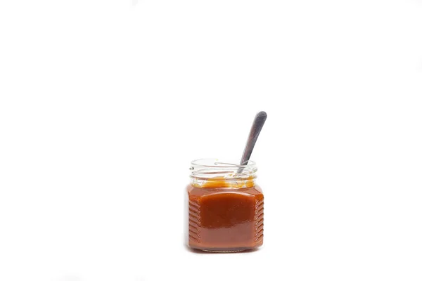 Caramel Jar White Background — Stock Photo, Image