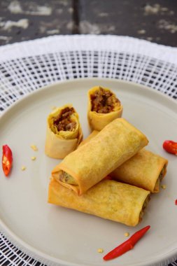 Spring rolls kıyma ile dolu