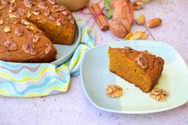 Ceviz balkabağı çikolatalı kek 