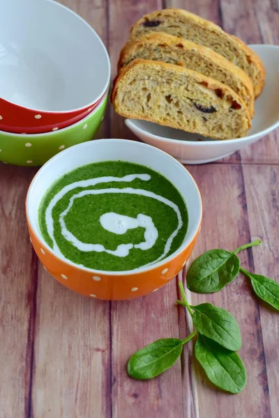 Vegan spinach coconut milk soup
