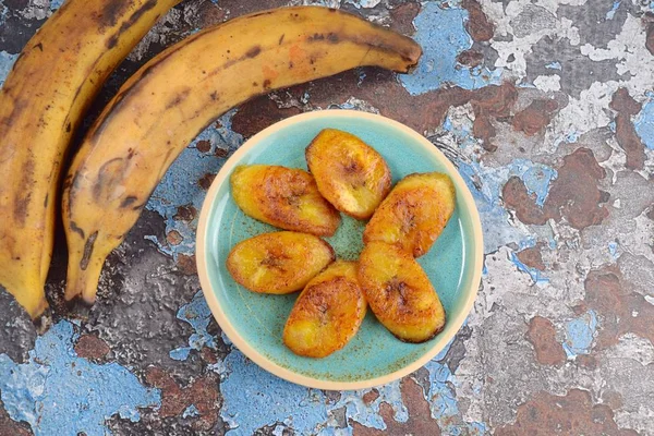 Pltanos Maduros Fried Sweet Ripe Plantain Banana — Stock Photo, Image