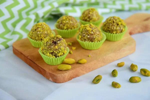 Vegan pistachio date sesame energy balls
