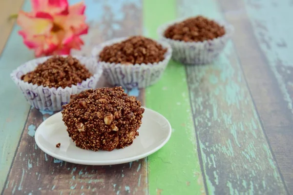 Hafer Amaranth Quinoa Blätterteig Schokolade Süße Leckereien lizenzfreie Stockbilder