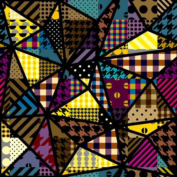 Žlutý patchwork vzor — Stockový vektor