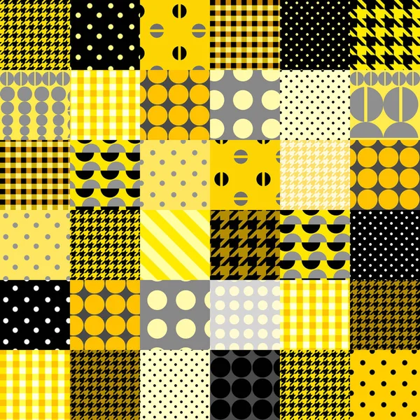 Patrón de patchwork amarillo — Vector de stock