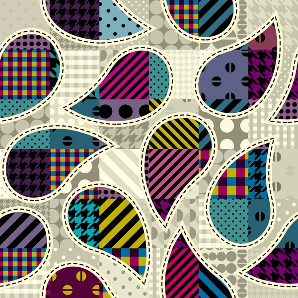 Paisley en patchwork style — Image vectorielle