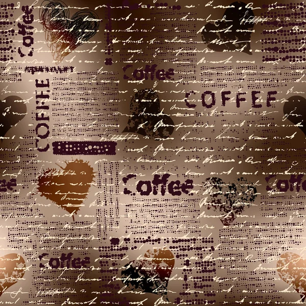 Kaffe brun mönster — Stock vektor