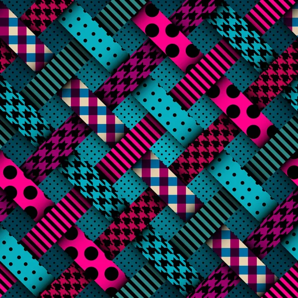 Mořská zeleň retro patchwork — Stockový vektor