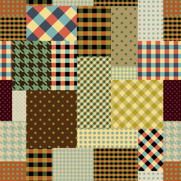 Patchwork rétro marron — Image vectorielle