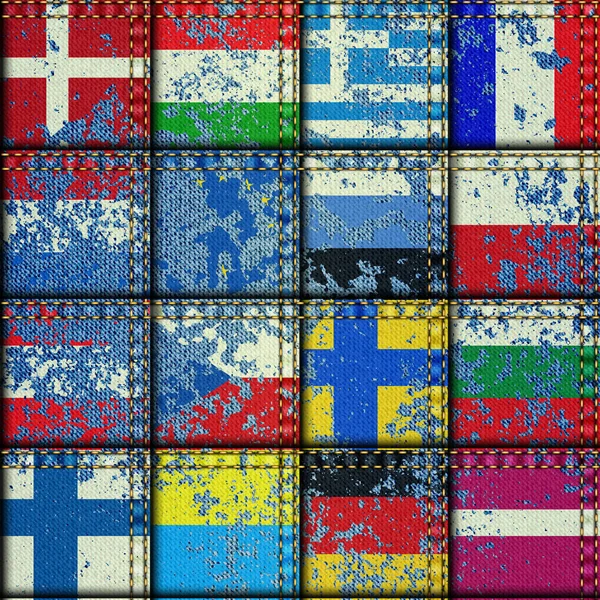 Vintage Europe patchwork pattern — Stock Vector