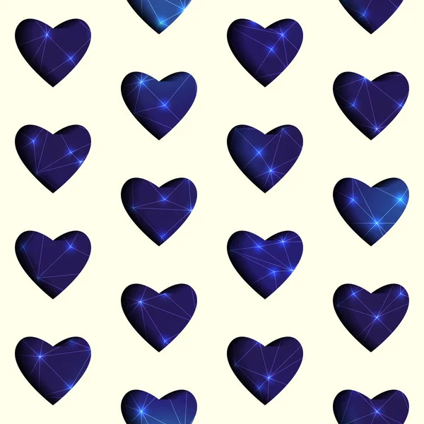 Geometric hearts pattern. — Stock Vector