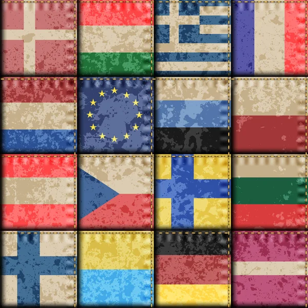 Patrón de patchwork de Europa Vintage — Vector de stock