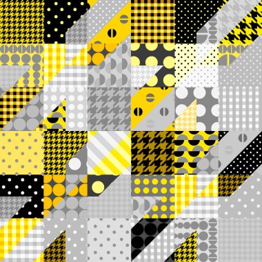 Geometrik patchwork desen