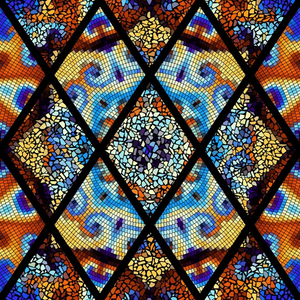 Motif d'art mosaïque sans couture — Image vectorielle