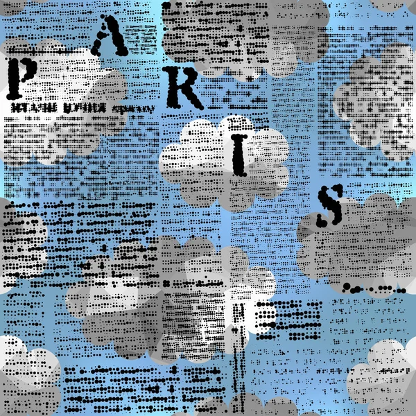 Surat kabar halftone Paris - Stok Vektor