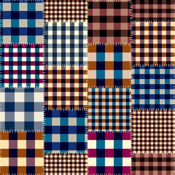 Geometrische patchwork patroon van een vierkanten. — Stockvector