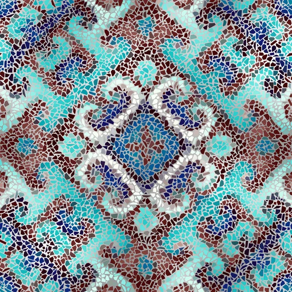 Motif d'art mosaïque sans couture — Image vectorielle