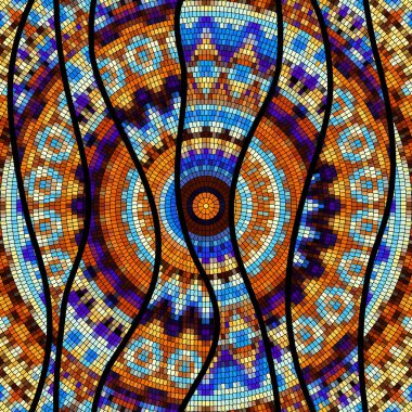 Sorunsuz mozaik sanat desen