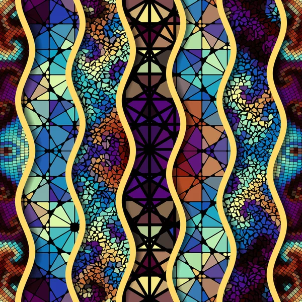 Kabartma dalgalar dekoratif mozaik döşeme desenleri