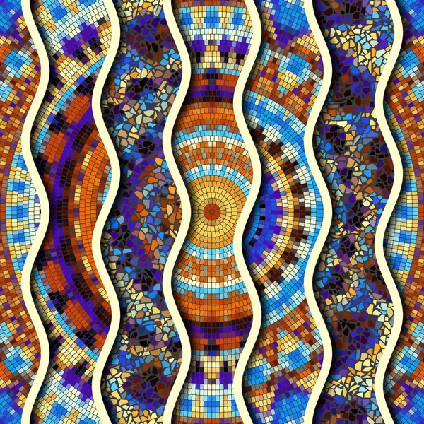 Kabartma dalgalar dekoratif mozaik döşeme desenleri