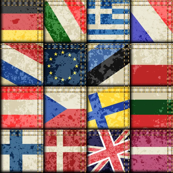 Vintage Europe patchwork desen — Stok Vektör