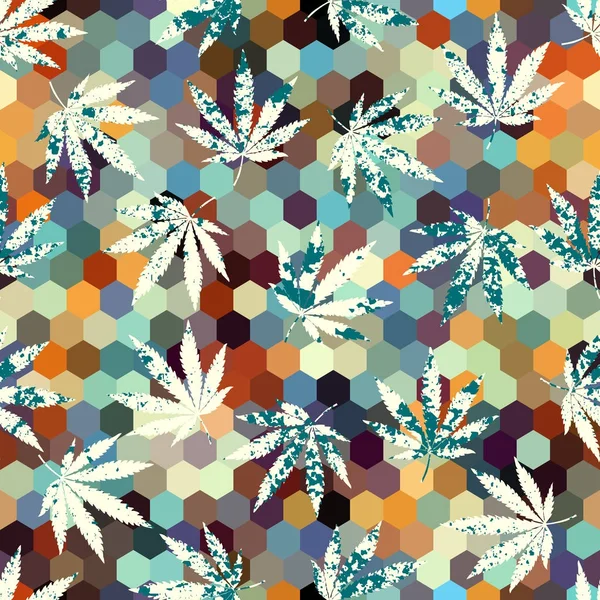 Rastafarian grunge hanf leaves. — Stockvektor