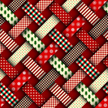Dikişsiz Noel arka planda patchwork stili