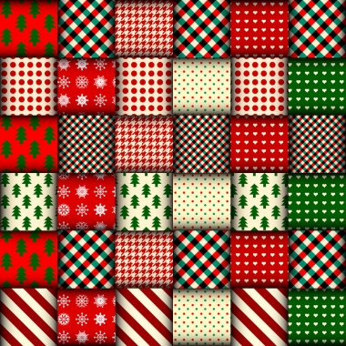 Dikişsiz Noel arka planda patchwork stili