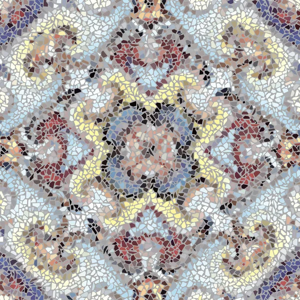 Motif d'art mosaïque sans couture — Image vectorielle