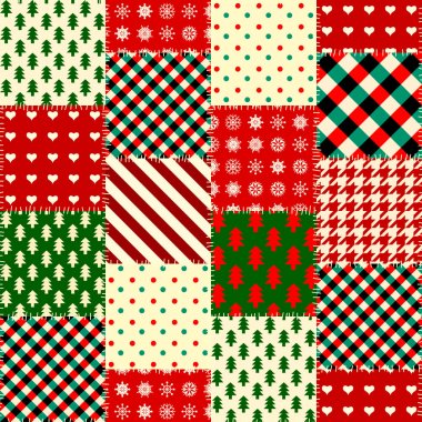 Dikişsiz Noel arka planda patchwork stili
