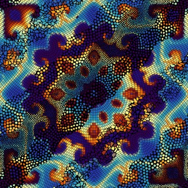 Dalgalar dekoratif mozaik döşeme desenleri