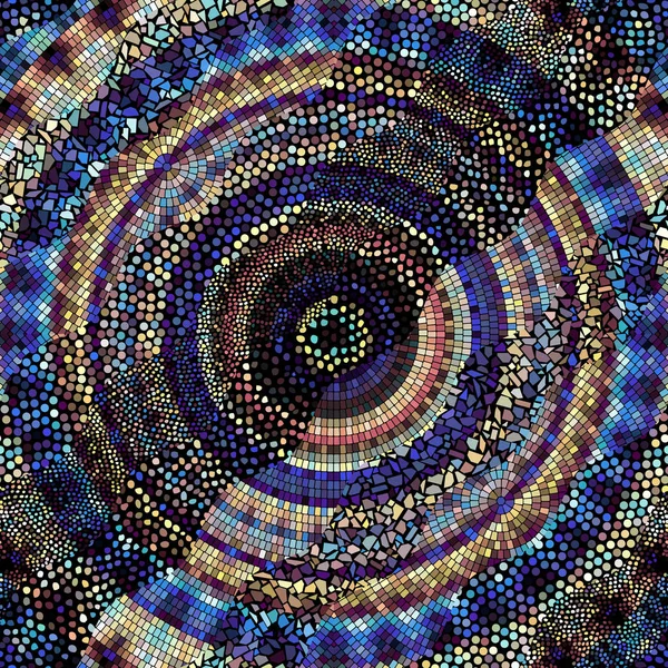 Vagues de motifs de carreaux de mosaïque ornementale — Image vectorielle