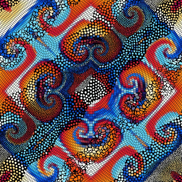 Хвилі орнаментальних мозаїчних візерунків плитки — стоковий вектор