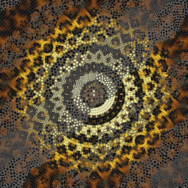 Wellen ornamentaler Mosaikfliesenmuster — Stockvektor