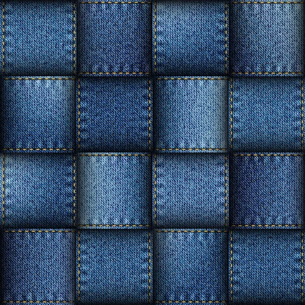 Jeans patchwork fond . — Image vectorielle