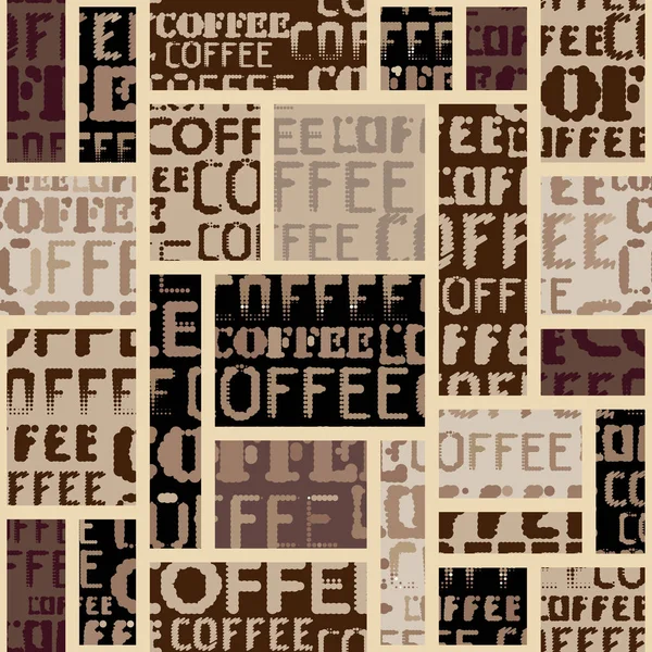 Koffie. Abstracte koffiebonen op bruine achtergrond — Stockvector